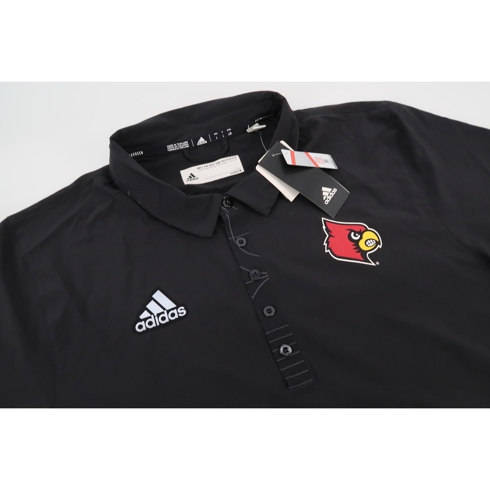 Adidas Polo Shirt Mens Large Black Louisville Cardinals Pasadena Bowl Primegreen